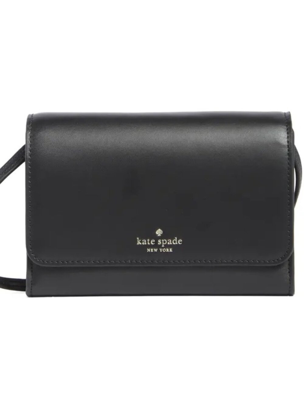 NEW ☑️ Kate Spade KERRI Convertible Wallet - Smooth Black Leather WLRU5769